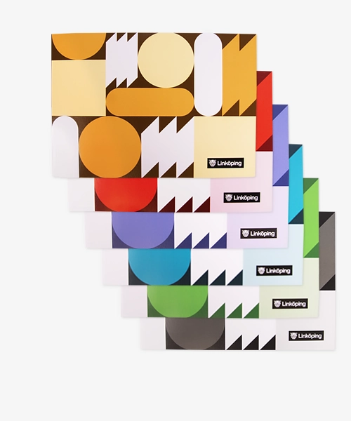 Linköpingskort med färgglada mönster